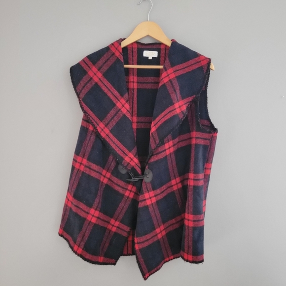 Mud‎ pie navy / red Open Front Cardigan
